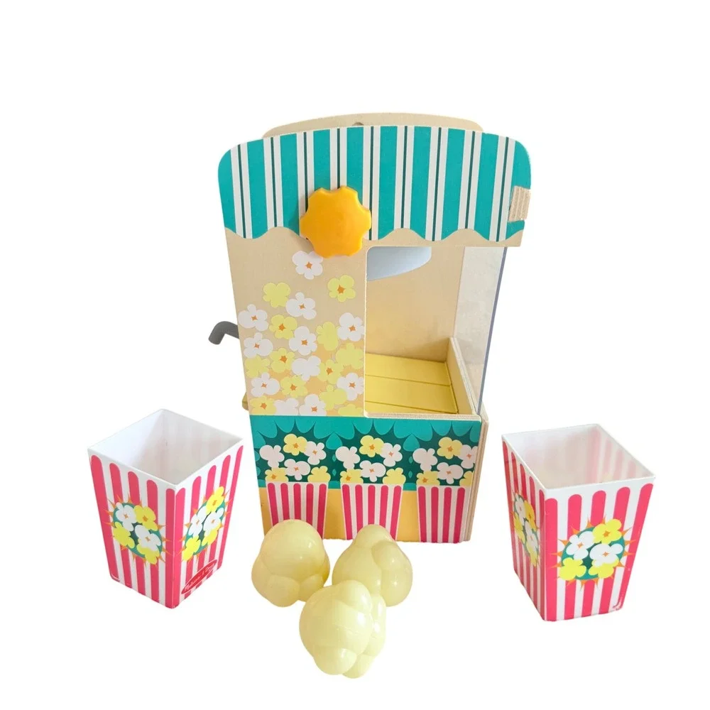 Melissa & Doug Popcorn Maker Play Set Kids Multicolor Wooden Movie Theater Toy